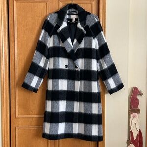 H&M Wool Blend Long Coat, Size Small. Oversized Style, Fits Medium